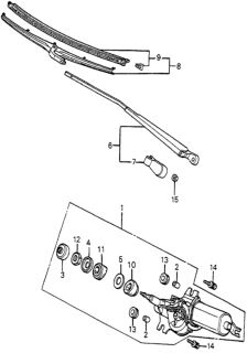 1985 Honda Accord Blade Rubber, Wipe (459MM) (Unit) Diagram for 38442-SA5-305