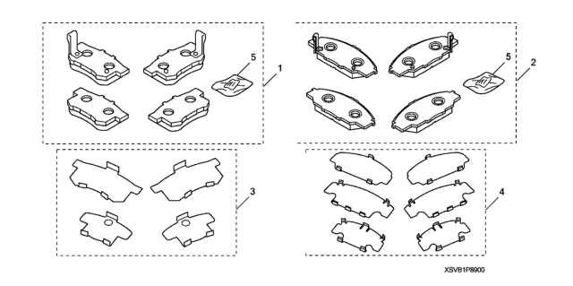 2011 Honda Civic 4 Door SI (HPT) KA 6MT Brake Pad Kit Diagram