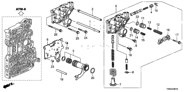 2013 Honda Fit AT Regulator Body Diagram