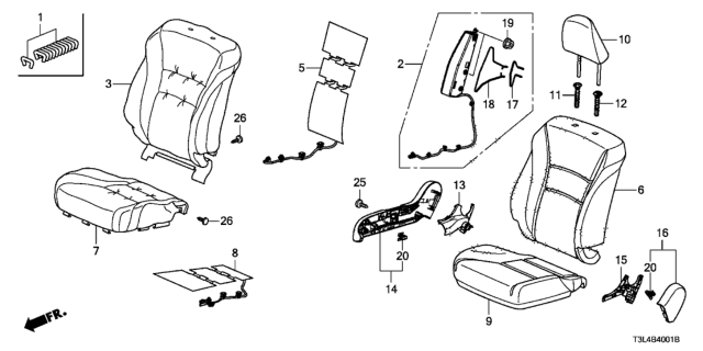 2015 Honda Accord Module Assembly, Passenger Side Diagram for 78050-T3L-A61