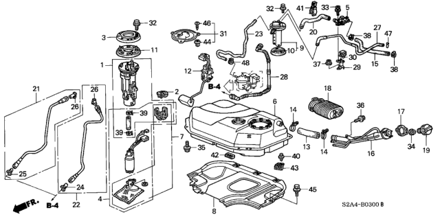 2005 Honda S2000 Fuel Tank Diagram