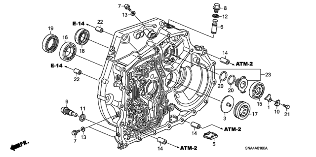2006 Honda Civic 4 Door EX (NAVIGATION) KA 5AT Torque Converter Case Diagram