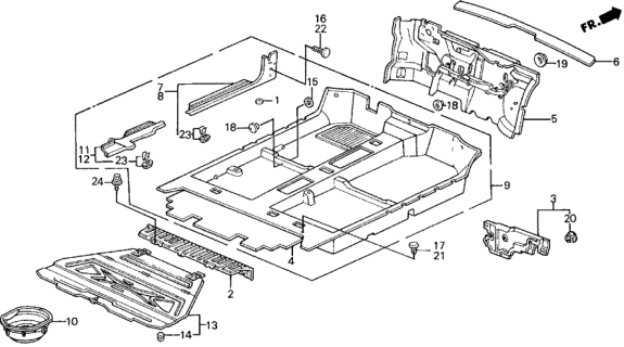 1988 Honda Civic Lid, Spare Tire Diagram for 84521-SH5-020