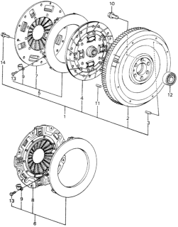1982 Honda Civic 5 Door ** (WAGOVAN) KH 5MT MT Clutch - Flywheel Diagram
