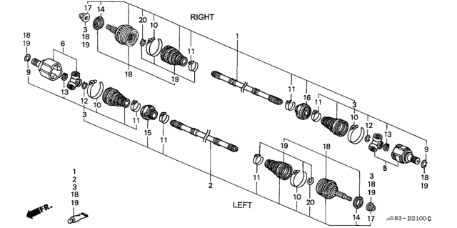 1994 Honda Civic Driveshaft Diagram