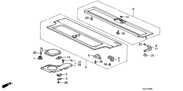 1989 Honda Accord Lid, L. RR. Side *B49L* (FAIR BLUE) Diagram for 84475-SE0-020ZC