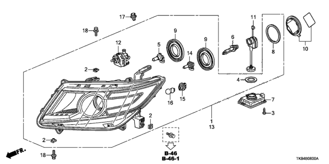 2014 Honda Odyssey Headlight Diagram