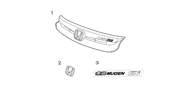 2008 Honda Civic Mugen Front Sports Grill Diagram