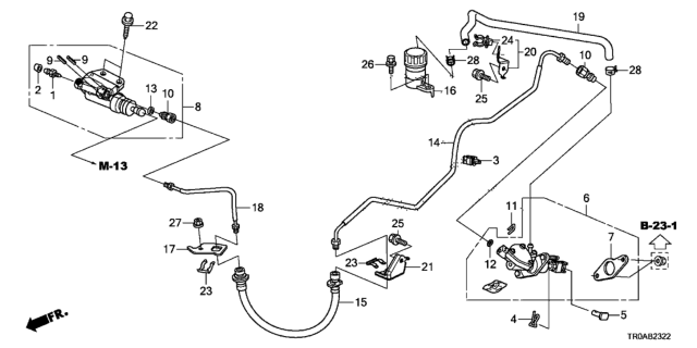 2013 Honda Civic Clutch Master Cylinder (2.4L) Diagram