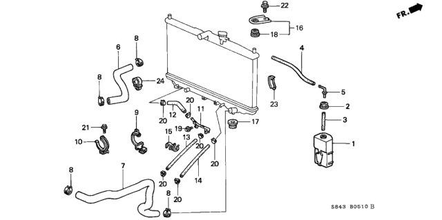 1999 Honda Accord Radiator Hose Diagram