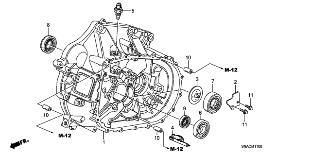 2010 Honda Civic Case, Clutch Diagram for 21000-PPT-405