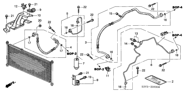 2002 Honda Insight 3 Door DX KA 5MT A/C Hoses - Pipes Diagram