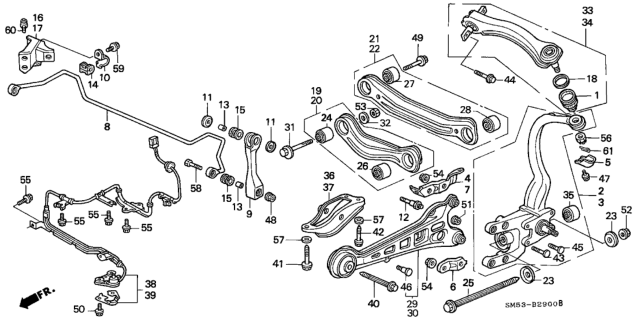 1991 Honda Accord Rear Lower Arm Diagram