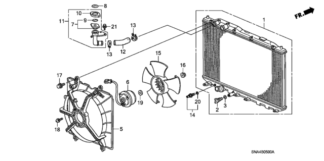 2008 Honda Civic Radiator (Toyo) (1.8L) Diagram