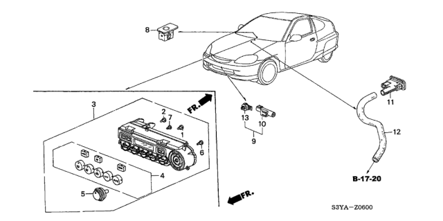 2005 Honda Insight Sensor Assy., In Car *YR233L* (TITANIUM) Diagram for 80530-S30-941ZF
