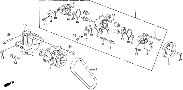 1988 Honda Civic 5 Door ** (WAGOVAN) KA 4AT P.S. Pump Diagram
