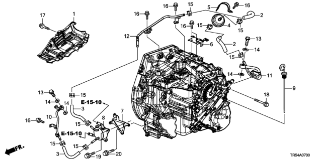 2015 Honda Civic AT ATF Pipe Diagram