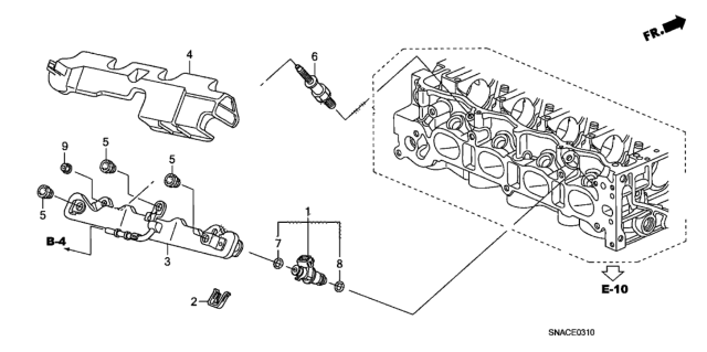 2011 Honda Civic Fuel Injector (1.8L) Diagram