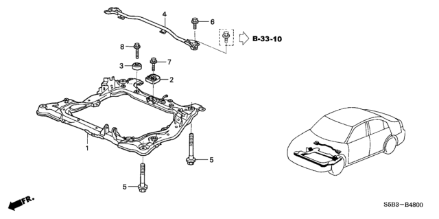 2005 Honda Civic Front Sub Frame Diagram