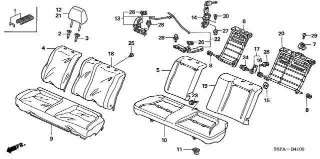 2005 Honda Civic Cover, Right Rear Seat-Back Trim (Ivory) Diagram for 82121-S5P-A52ZB