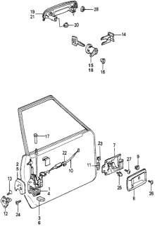 1981 Honda Accord Cable, FR. Inside Handle Diagram for 75525-672-010