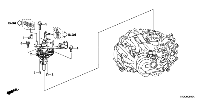 2015 Honda Civic Lever Assy., Change (5MT) Diagram for 24400-56L-000