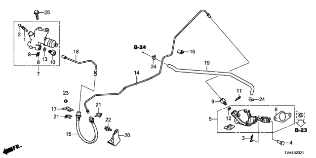 2020 Honda Accord Master Cylinder Assembly, Clutch Diagram for 46925-TVA-A01