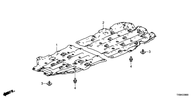 2014 Honda Fit EV Cover, FR. Battery Pack (Lower) Diagram for 1D511-RDC-A00