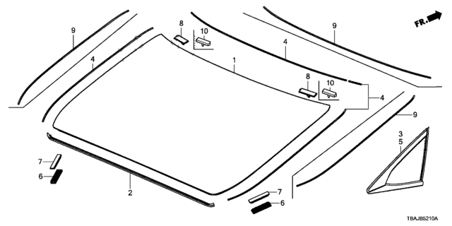 2018 Honda Civic Rear Windshield Diagram