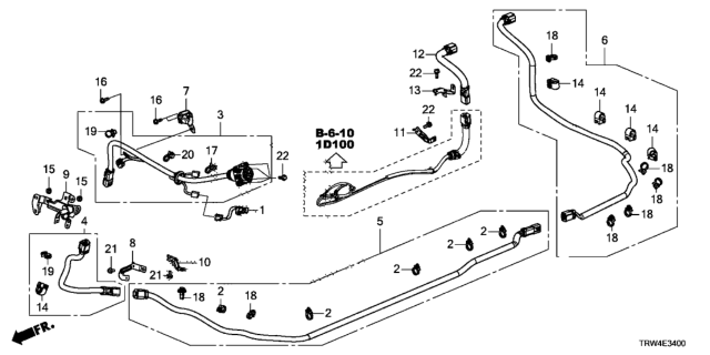 2019 Honda Clarity Plug-In Hybrid Cable, Charge Inlet Diagram for 1F410-5WJ-A00