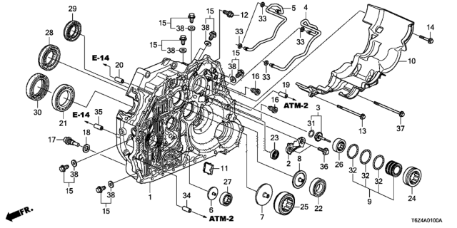 2019 Honda Ridgeline AT Torque Converter Case Diagram