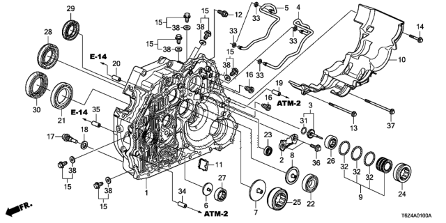 2018 Honda Ridgeline AT Torque Converter Case Diagram