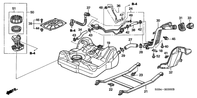 2003 Honda Civic Tank, Fuel Diagram for 17500-S5A-A35