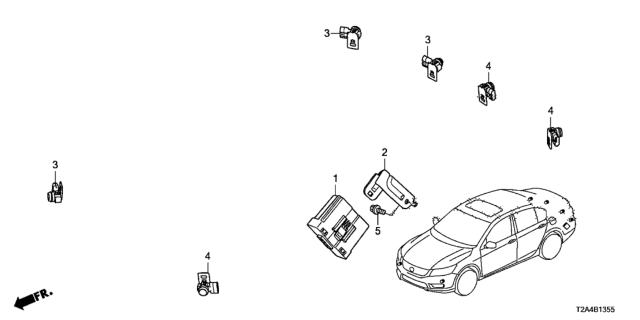 2016 Honda Accord Sensor Assembly, Parking (Basque Red Pearl Ii) Diagram for 39680-T0A-R01ZD