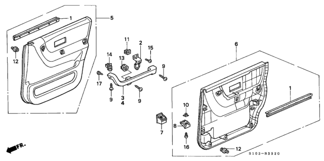 1998 Honda CR-V Ashtray Assembly, Rear (Seagull Gray) Diagram for 88320-S04-000ZE