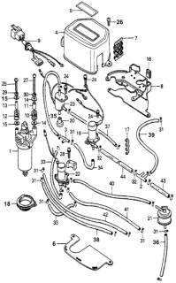 1979 Honda Accord 3 Door LX KL 5MT 5MT Control Box - Valve - Tubing Diagram