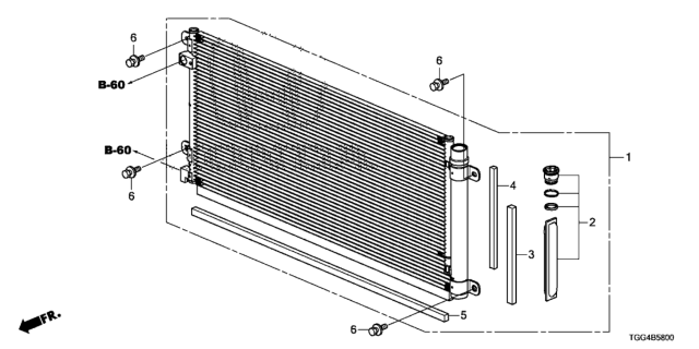 2019 Honda Civic A/C Condenser Diagram