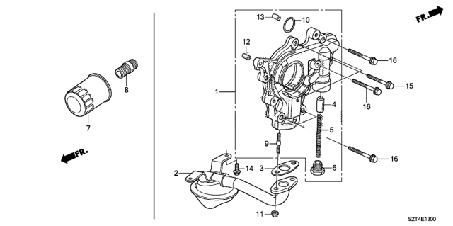 2011 Honda CR-Z Oil Pump Diagram