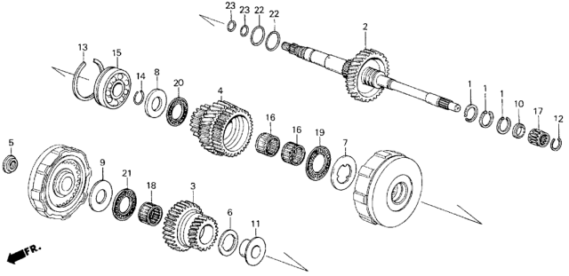 1984 Honda Civic 4 Door GL KA 3AT AT Mainshaft Diagram