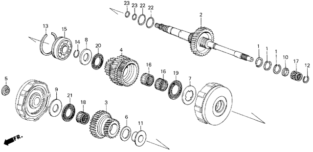 1985 Honda Civic AT Mainshaft Diagram