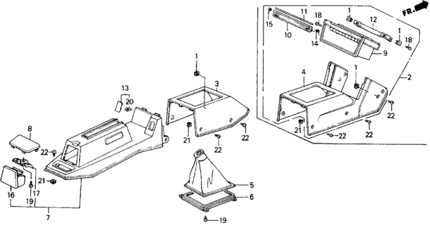 1989 Honda Accord Ashtray Assembly, Rear (Mauve Red) Diagram for 83480-SE0-A10ZF