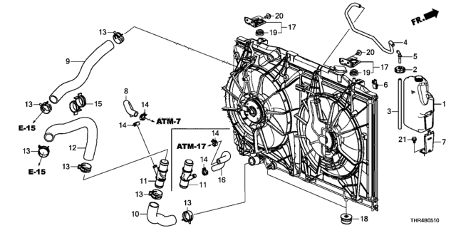 2022 Honda Odyssey Radiator Hose - Reserve Tank Diagram