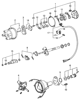 1981 Honda Civic 4 Door ** (1500) KL HMT HMT Distributor Components Diagram