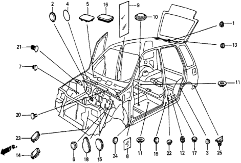 1987 Honda Civic Grommet - Plug Diagram