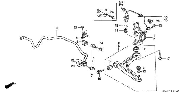 2010 Honda Ridgeline Front Stabilizer - Front Knuckle Diagram