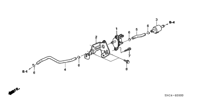 2010 Honda Civic Stay, Purge Control Solenoid Diagram for 36164-RMX-000