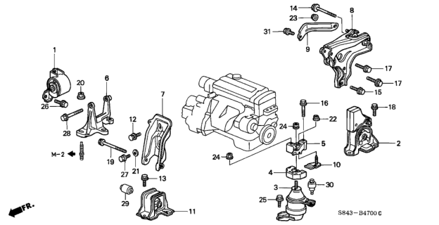 2001 Honda Accord Engine Mounts Diagram