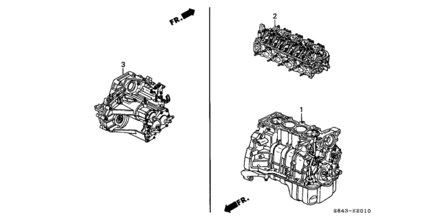 2000 Honda Accord General Assy., Cylinder Block (DOT) Diagram for 10002-PJK-L01