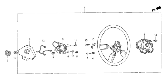 1986 Honda CRX Steering Wheel Diagram 2