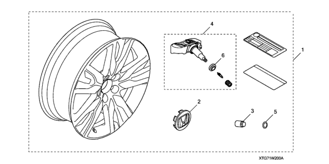 2020 Honda Passport Alloy Wheel Diagram 1